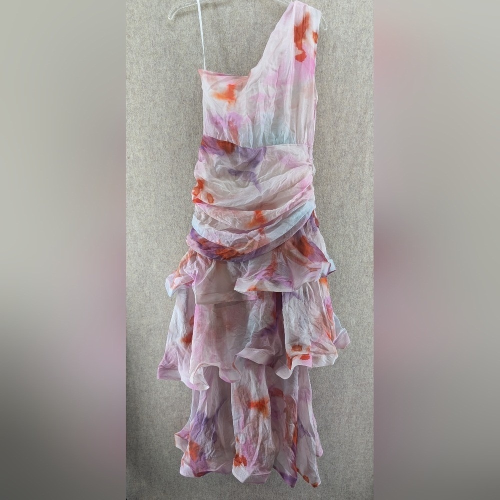 Gingham & Heels ZabaOne Shoulder Maxi Dress Pink Haze, NWT, AU Size 8, US Size 4 - Picture 2 of 9